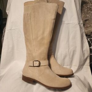 Women's Cream Knee-High Boots
